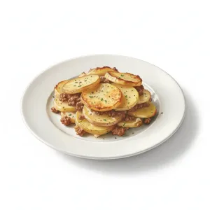 Minced meat and potato casserole