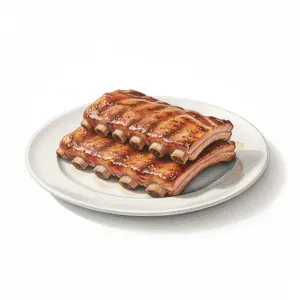 Pork ribs with potato wedges